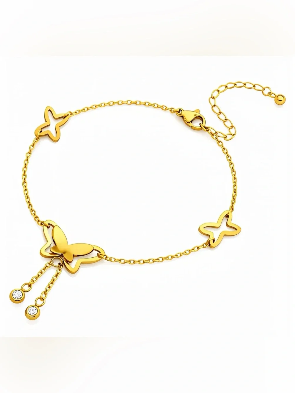 18K Gold Plated Butterfly Anklet